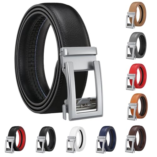 Beltisse Mix & Match-Automatikgürtel, Automatik Gürtel Damen mit Verstellbarer Länge, GüRtels Ratsche füR Damen und Herren, Perfekte Passform (Schwarz, 130cm) von Snrtevu