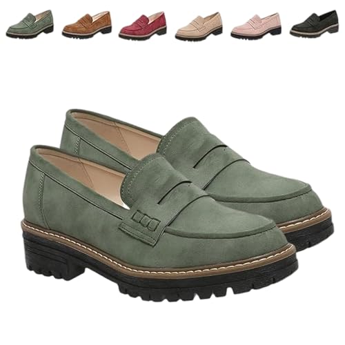 Bequeme Klobige Slipper Für Frauen Mit Plattform, Loafers Damen, Orthopaedic Platform Loafers, Retro Frauen Loafe, Elegant Und Comfortable, Casualperfekt Für Jedes Outfit (1PC-D,42) von Snrtevu
