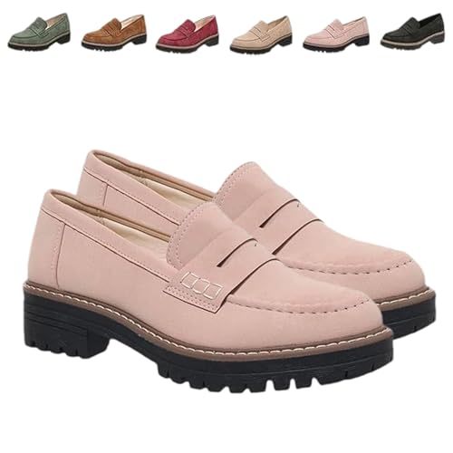 Bequeme Klobige Slipper Für Frauen Mit Plattform, Loafers Damen, Orthopaedic Platform Loafers, Retro Frauen Loafe, Elegant Und Comfortable, Casualperfekt Für Jedes Outfit (1PC-G,36) von Snrtevu