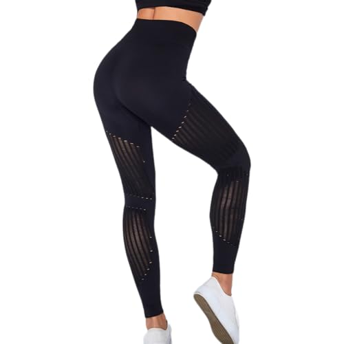 Cellulu Bequeme Anti-Cellulite Leggings, Anti Cellulite Leggings Kompression, High Waist Cellular 3D Leggins Scrunch Butt Push Up for Yoga, Fitness (Black,L) von Snrtevu
