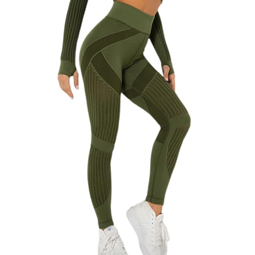 Cellulu Bequeme Anti-Cellulite Leggings, Anti Cellulite Leggings Kompression, High Waist Cellular 3D Leggins Scrunch Butt Push Up for Yoga, Fitness (Dark Green,S) von Snrtevu