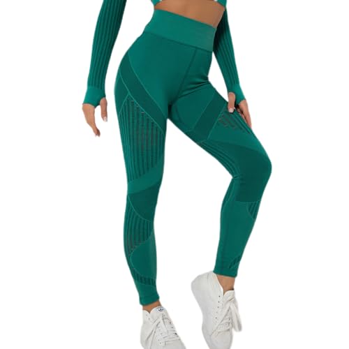 Cellulu Bequeme Anti-Cellulite Leggings, Anti Cellulite Leggings Kompression, High Waist Cellular 3D Leggins Scrunch Butt Push Up for Yoga, Fitness (Green,XS) von Snrtevu