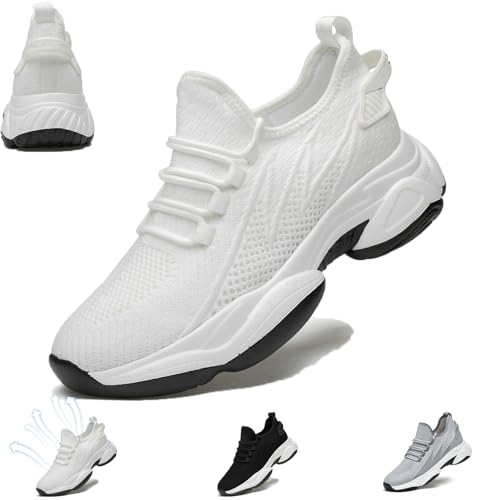Elevateshoes Limitless, Schuhe Die Größer Machen Herren, Steigern Sie Lhre Höhe Erhöhung Unsichtbare Herrenschuhe, Schuhe Die Größer Machen Erhältlich In 6/8/10 cm (WHITE-8CM,44) von Snrtevu