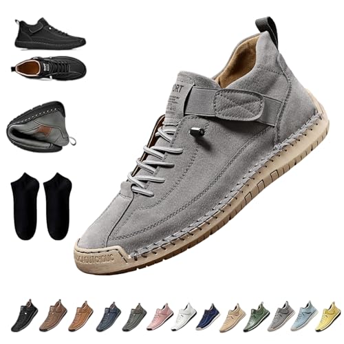 Elira Bequeme, Stützende Sneakers, Novae Fashion Schuhe, Elira Slip On Sneaker Herren, Barfußschuhe Leder, Weicher Komfort und Orthopädische Unterstützung, rutschfeste, Atmungsaktiv (G,44) von Snrtevu