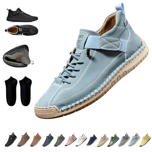 Elira Bequeme, Stützende Sneakers, Novae Fashion Schuhe, Elira Slip On Sneaker Herren, Barfußschuhe Leder, Weicher Komfort und Orthopädische Unterstützung, rutschfeste, Atmungsaktiv (H,48) von Snrtevu