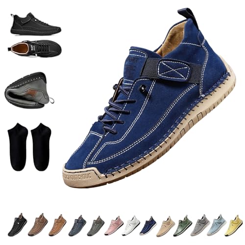 Elira Bequeme, Stützende Sneakers, Novae Fashion Schuhe, Elira Slip On Sneaker Herren, Barfußschuhe Leder, Weicher Komfort und Orthopädische Unterstützung, rutschfeste, Atmungsaktiv (I,45) von Snrtevu