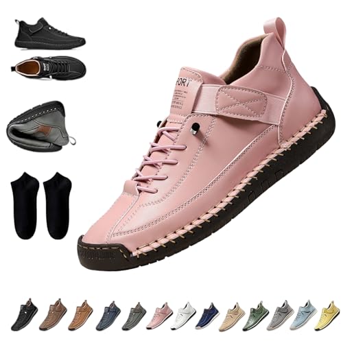 Elira Bequeme, Stützende Sneakers, Novae Fashion Schuhe, Elira Slip On Sneaker Herren, Barfußschuhe Leder, Weicher Komfort und Orthopädische Unterstützung, rutschfeste, Atmungsaktiv (J,38) von Snrtevu