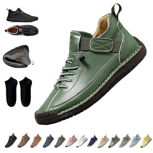 Elira Bequeme, Stützende Sneakers, Novae Fashion Schuhe, Elira Slip On Sneaker Herren, Barfußschuhe Leder, Weicher Komfort und Orthopädische Unterstützung, rutschfeste, Atmungsaktiv (M,48) von Snrtevu