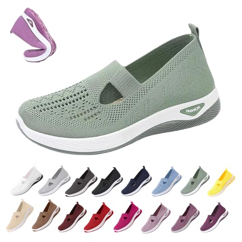 Ergo Nova - Orthopädische Komfort-Sneaker für Damen, Orthopädische Schuhe Damen, Sommer Weite H Walkingschuhe, Atmungsaktive, Ultra Bequeme Mesh (37,J) von Snrtevu