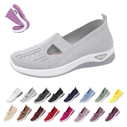 Ergo Nova - Orthopädische Komfort-Sneaker für Damen, Orthopädische Schuhe Damen, Sommer Weite H Walkingschuhe, Atmungsaktive, Ultra Bequeme Mesh (37,K) von Snrtevu