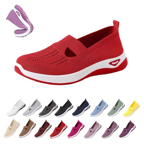 Ergo Nova - Orthopädische Komfort-Sneaker für Damen, Orthopädische Schuhe Damen, Sommer Weite H Walkingschuhe, Atmungsaktive, Ultra Bequeme Mesh (40,P) von Snrtevu