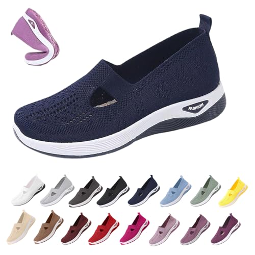 Ergo Nova - Orthopädische Komfort-Sneaker für Damen, Orthopädische Schuhe Damen, Sommer Weite H Walkingschuhe, Atmungsaktive, Ultra Bequeme Mesh (42,D) von Snrtevu