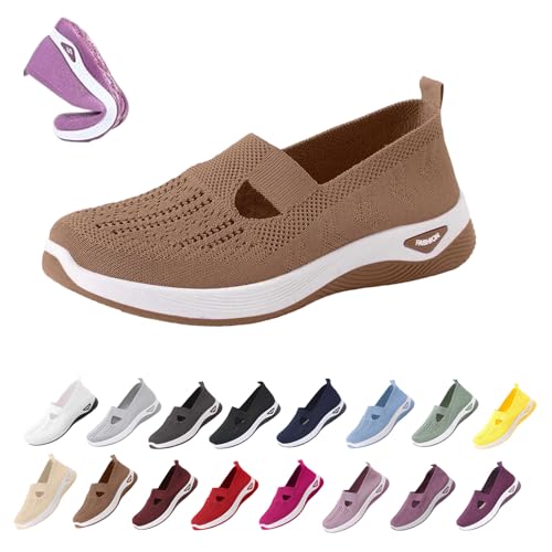 Ergo Nova - Orthopädische Komfort-Sneaker für Damen, Orthopädische Schuhe Damen, Sommer Weite H Walkingschuhe, Atmungsaktive, Ultra Bequeme Mesh (42,O) von Snrtevu