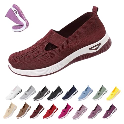 Ergo Nova - Orthopädische Komfort-Sneaker für Damen, Orthopädische Schuhe Damen, Sommer Weite H Walkingschuhe, Atmungsaktive, Ultra Bequeme Mesh (44,B) von Snrtevu