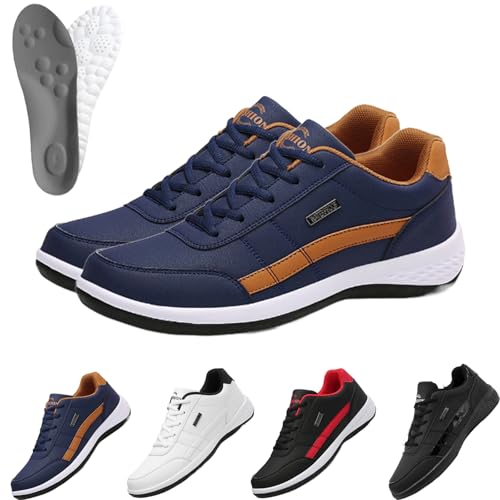 Ergonomische Komfortschuhe Für Herren, Orthox - Ergonomische Schmerzlindernde Komfortschuhe Unisex, Schuhe Die Größer Machen Herren, rutschfest, Ideal Für Alltag, Freizeit & Sport (45,Dunkelblau) von Snrtevu