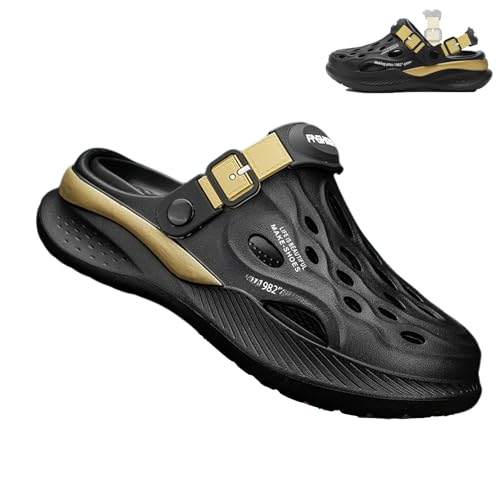Lässiger Und Leichter Slip-On-Clog Für Damen Und Herren, Gartenschuhe Herren Damen, Gartenclogs Atmungsaktiv, Clogs Lochschuhe Zum Sommer, rutschfest Leicht (Black,44) von Snrtevu