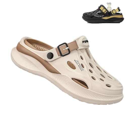 Lässiger Und Leichter Slip-On-Clog Für Damen Und Herren, Gartenschuhe Herren Damen, Gartenclogs Atmungsaktiv, Clogs Lochschuhe Zum Sommer, rutschfest Leicht (Brown,42) von Snrtevu