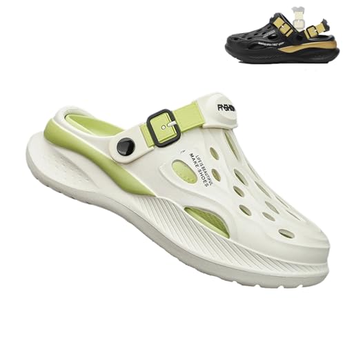 Lässiger Und Leichter Slip-On-Clog Für Damen Und Herren, Gartenschuhe Herren Damen, Gartenclogs Atmungsaktiv, Clogs Lochschuhe Zum Sommer, rutschfest Leicht (White,39) von Snrtevu