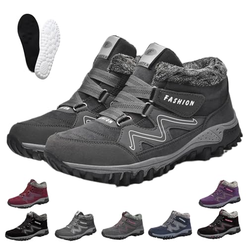 Ofreischuhe Schuhe, Ofreischuhe Solvema OrthopäDische Winterschuhe, Winterschuhe Damen Wasserdicht, Winterboots Damen GefüTtert, Warm GefüTterte Snow Boots FüR sDamen Und Herren (Dunkelgrau,45) von Snrtevu