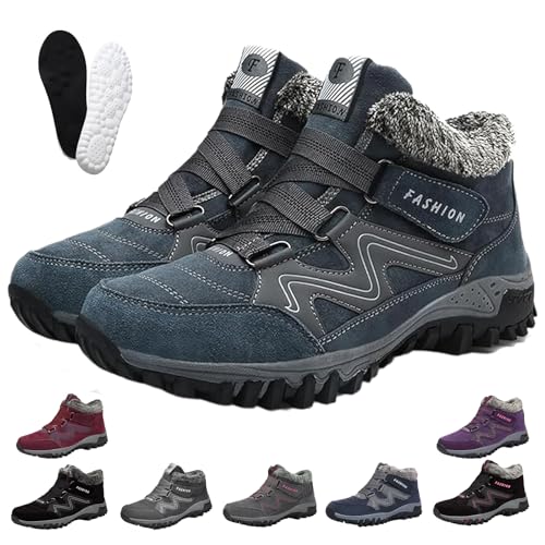 Ofreischuhe Schuhe, Ofreischuhe Solvema OrthopäDische Winterschuhe, Winterschuhe Damen Wasserdicht, Winterboots Damen GefüTtert, Warm GefüTterte Snow Boots FüR sDamen Und Herren (Graublau,40) von Snrtevu