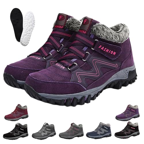 Ofreischuhe Schuhe, Ofreischuhe Solvema OrthopäDische Winterschuhe, Winterschuhe Damen Wasserdicht, Winterboots Damen GefüTtert, Warm GefüTterte Snow Boots FüR sDamen Und Herren (Lila,39) von Snrtevu