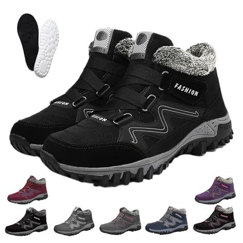 Ofreischuhe Schuhe, Ofreischuhe Solvema OrthopäDische Winterschuhe, Winterschuhe Damen Wasserdicht, Winterboots Damen GefüTtert, Warm GefüTterte Snow Boots FüR sDamen Und Herren (Schwarz,36) von Snrtevu