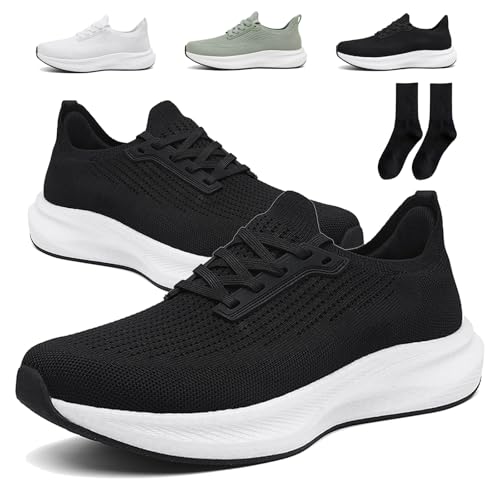 Orthofabrik OrthopäDischen Sneaker O´FAB Motion+, Orthopädische Schuhe Damen, rutschfest Atmungsaktive Mesh-Sneaker, Leichte, Bequeme Laufschuhe FüR Den Alltag Und Fitness (Schwarz,44) von Snrtevu