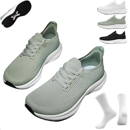 Orthopädischen Sneaker O´Fab Motion+, 15mm Dicker Memory-Foam-Einlegesohle, Orthopädische Schuhe Mit Breite Zehenbox, Leicht Und Komfortabel, Perfekt Für Lange Tage (Grün,39) von Snrtevu