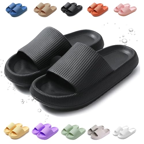 Orthoslipper 4.0-Die Neue Generation für Dein Wohlbefinden, Orthoslipper-Das Original für Maximalen Komfort, Orthoslipper 4.0-Slipper, Bade schlappen, Super Weiche Hausschuhe (Schwarz,40) von Snrtevu