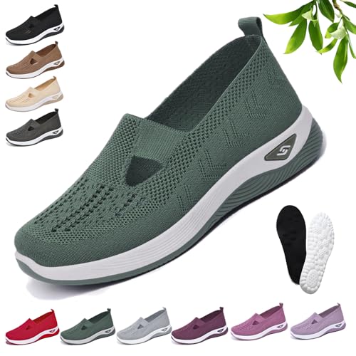 Podoback Schuhe Annelie, Annelie - OrthopäDische Komfort-Schuhe, Mesh OrthopäDische Schuhe Damen, Atmungsaktive rutschfeste, Bequeme Und Leichte Slipper Walkingschuhe FüR Frauen (36,Cyan) von Snrtevu
