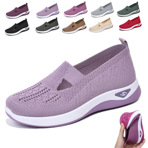 Snrtevu Annelie Schuhe Damen, Annelie - Der Sommerschuhe, Der Leichtigkeit SpüRbar Macht, Rutschfeste, Bequeme Und Leichte OrthopäDische Schuhe Damen Mit Breiter Zehenpartie (Hellviolett,39) von Snrtevu