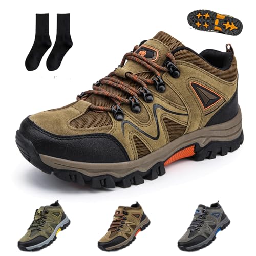 Snrtevu Herren Outdoor-Schuhe, Treckingschuhe Herren Leichte Wanderschuhe, Wasserdicht & rutschfest FüR Trekking & Wanderungen, Trailrunning Und Bergtouren Im Sommer (Braun,48) von Snrtevu