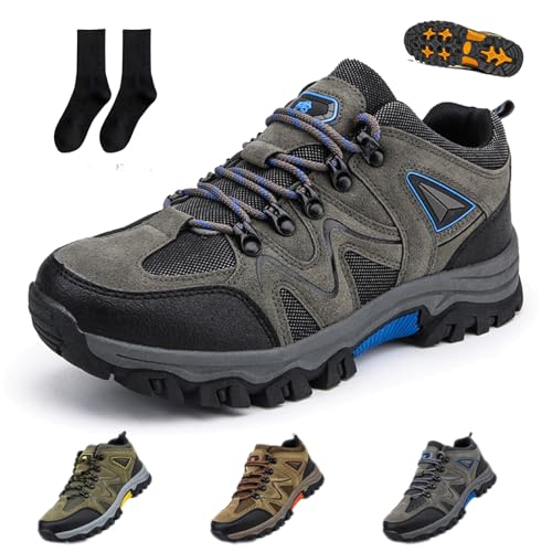 Snrtevu Herren Outdoor-Schuhe, Treckingschuhe Herren Leichte Wanderschuhe, Wasserdicht & rutschfest FüR Trekking & Wanderungen, Trailrunning Und Bergtouren Im Sommer (Grau,39) von Snrtevu