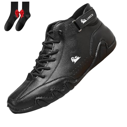 Snrtevu Mivoxa Schuhe Leder, Alpaca Barfuss Schuhe Damen, Orthopädische Premium Barfuß-Lederschuhe (Schwarz,47) von Snrtevu