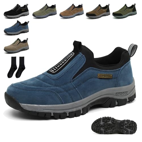 Snrtevu Remi - OrthopäDische Wanderschuhe Mit Einlagen, OrthopäDischen Wanderschuhe, Atmungsaktive, Wasserdicht, Trekking-Turnschuhe Mit FußGewöLbeunterstüTzung, FüR Outdoor, Fitness (Dunkelblau,38) von Snrtevu