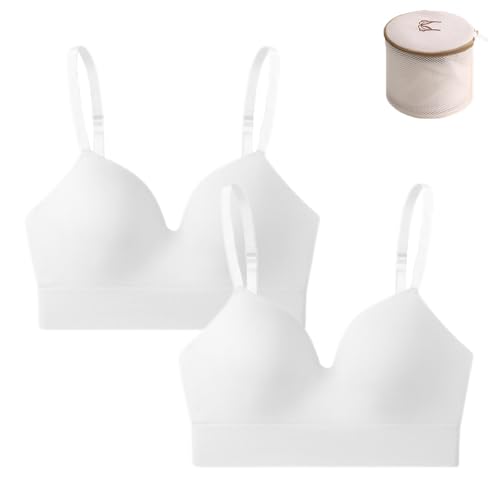 Snrtevu Rose On Six BH, Rosensix Bra, Daily Essential BH Mit Vollständiger Abdeckung, Bügelfreiem Design, Genieße Alltäglichen Komfort Und Support, Soft Tshirt Schlaf Bra (2PCS-4,L) von Snrtevu