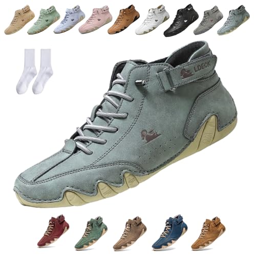 Snrtevu Velaris Barfussschuhe, Alpaca Barfuss Schuhe Damen, Barfuss Wanderschuhe Damen Zur Wasserdicht Atmungsaktiv rutschfest Fur Alltag Spaziergange Gesunden Laufkomfort (Grün,46) von Snrtevu