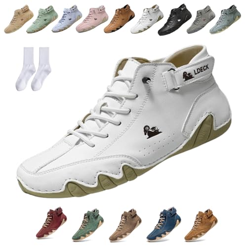 Snrtevu Velaris Barfussschuhe, Alpaca Barfuss Schuhe Damen, Barfuss Wanderschuhe Damen Zur Wasserdicht Atmungsaktiv rutschfest Fur Alltag Spaziergange Gesunden Laufkomfort (Weiß,48) von Snrtevu