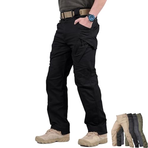 Snrtevu Venority Arbeits Hosen,ApexCargo Ultra-robuste Arbeitshose,mit 10 Taschen Herren Outdoor Taktische Hose,Leichte Kampfhose Für Arbeit Und Freizeit (Schwarz,XL) von Snrtevu