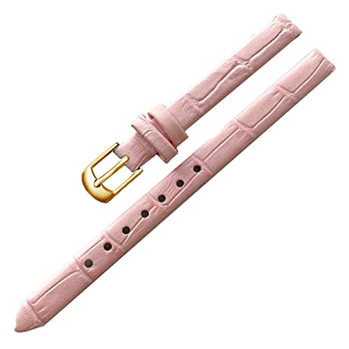 Dünnes Lederband Rose Gold Pin Schnalle, Pink-gold, 10mm von Snufeve