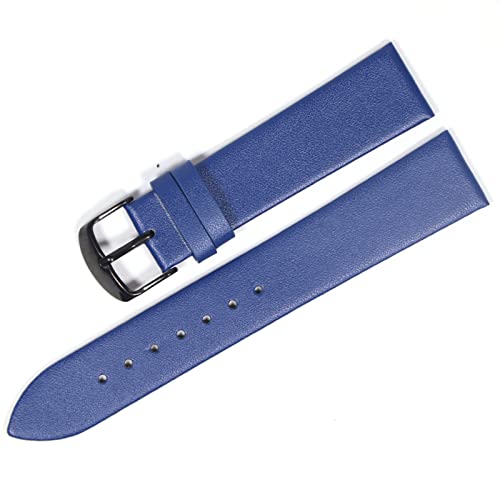 Uhrenarmband aus weichem Leder, 18 mm, 20 mm, 22 mm, Blauschwarz, 16mm von Snufeve