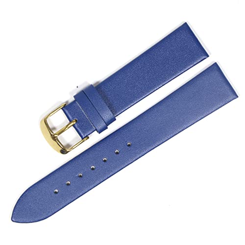 Uhrenarmband aus weichem Leder, 18 mm, 20 mm, 22 mm, Blue Gold, 14mm von Snufeve