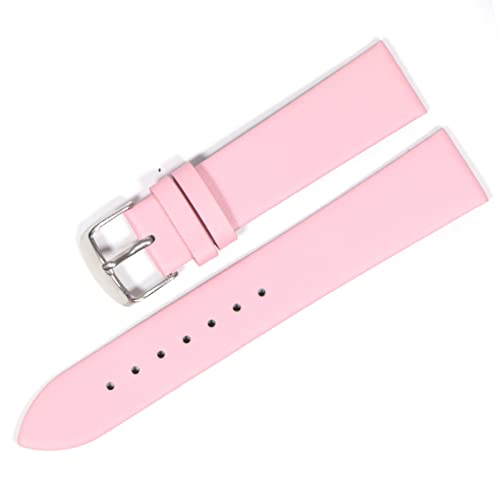 Uhrenarmband aus weichem Leder, 18 mm, 20 mm, 22 mm, Pink Silber, 14mm von Snufeve