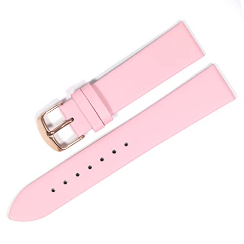 Uhrenarmband aus weichem Leder, 18 mm, 20 mm, 22 mm, Rosa Roségold, 14mm von Snufeve