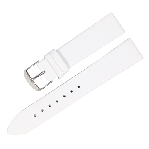 Uhrenarmband aus weichem Leder, 18 mm, 20 mm, 22 mm, Weiß, Silber, 14mm von Snufeve