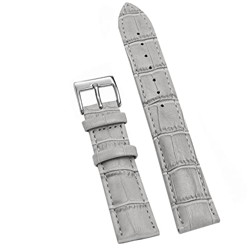 Weiche Armbandarmband-Armband komfortables Lederband 12/14/16/11/20/22/24mm, Grau 1., 24mm. von Snufeve