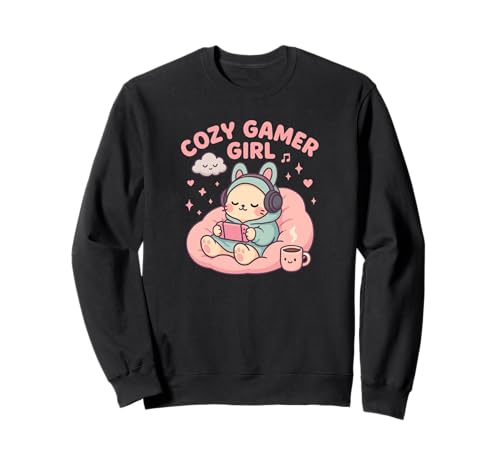 Cozy Gamer Girl Kawaii Cat Spielkonsole Pastell Sweatshirt Cozy Gamer Girl Kawaii Cat Spielkonsole Pastell Sweatshirt von Snug Pixels Club