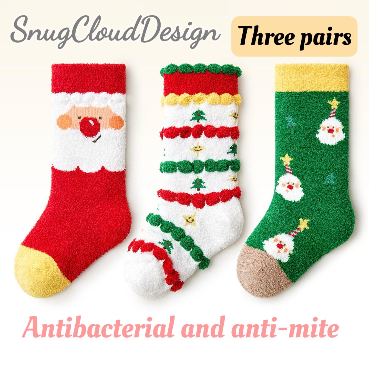 Baby Winter Coral Fleece Socks - Thick Warm Cartoon Crew For Infants & Toddlers, Christmas Style Boys & Girls von SnugCloudDesign