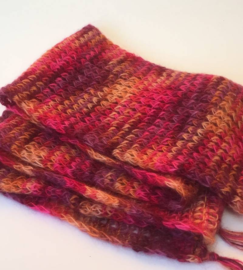 Rot Lacey Herbst Winter Schal, Mohair Mischung von SnugWinterHugs