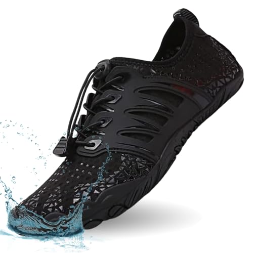 Snugeasy Barfußschuhe Damen Herren Wasserschuhe Leicht Badeschuhe Schnell Trocknend Traillaufschuhe Atmungsaktiv rutschfest Fitnessschuhe Aquaschuhe von Snugeasy